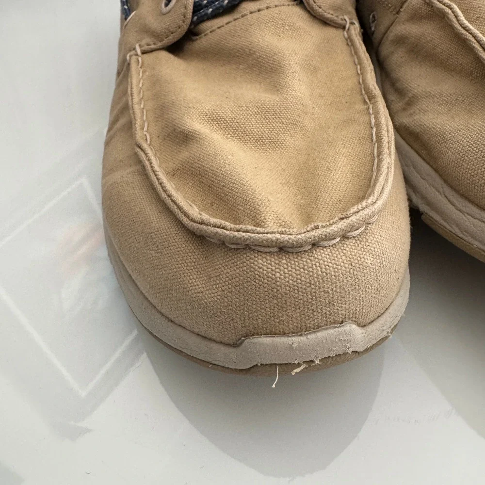 Columbia PFG‎ Boat Shoes Tan Canvas Lace Up Performance Fishing Gear Men Size 14